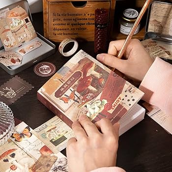 コラージュ素材大量まとめ売り＊ノート付き 紙モノ スクラップ ジャンクジャーナル Amazon.co.jp: 346枚 コラージュ ボックスセット, BetterJonny